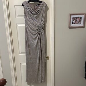 Elegant Silver Evening Gown